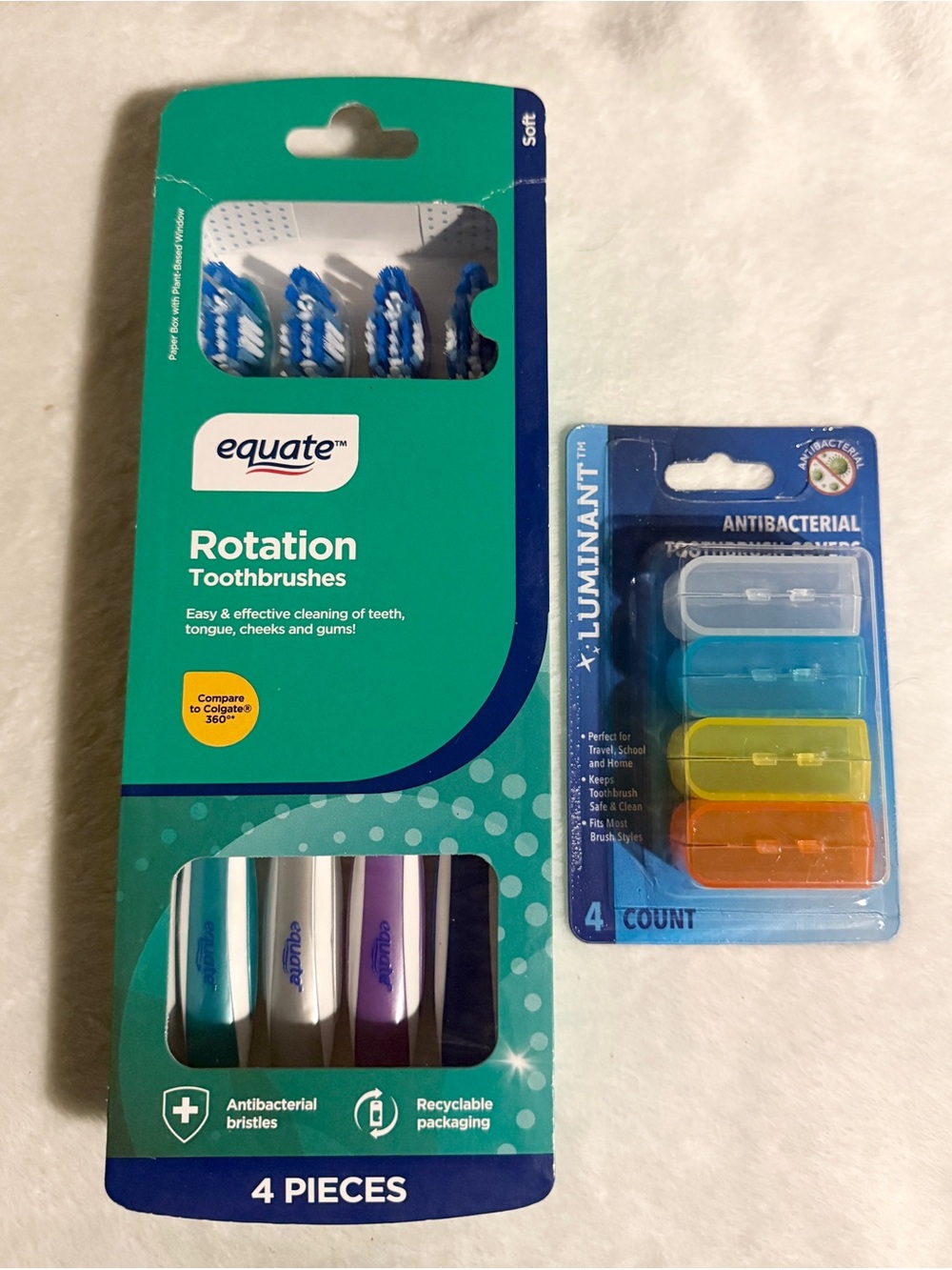 Rotation Manual Toothbrushes with Tongue & Cheek Cleaner, Soft, & Covers